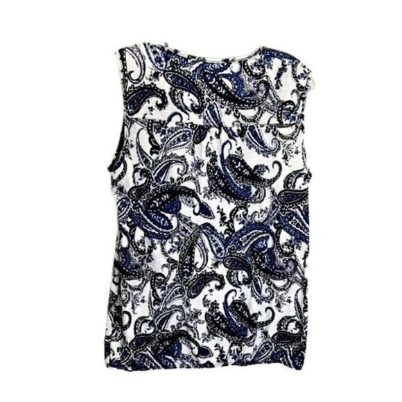 Women's Sleeveless Paisley Print V Neck Tank Tops Blouse Shirts - Picture 3 of 9